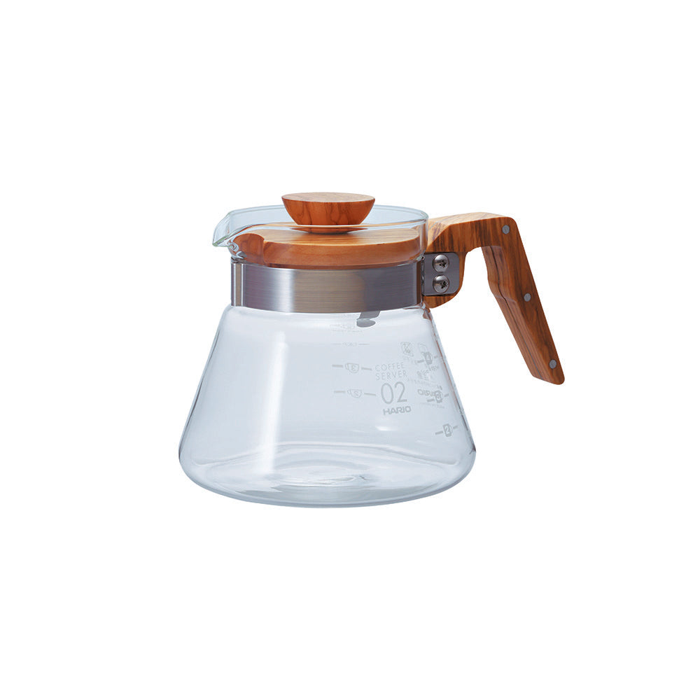 Hario V60 Olive Wood Glass Server 600ml
